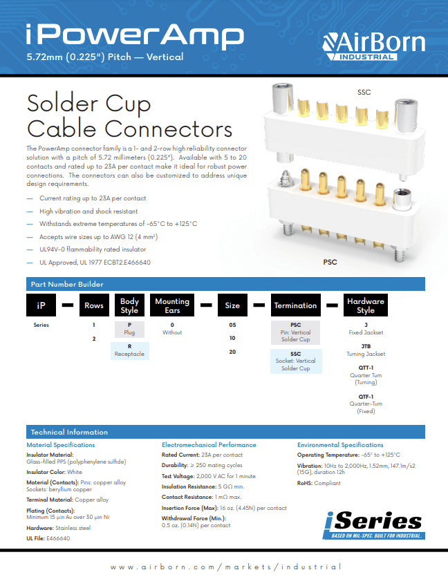 Battery Temperature Sensor - UL94V-0, FR Grade