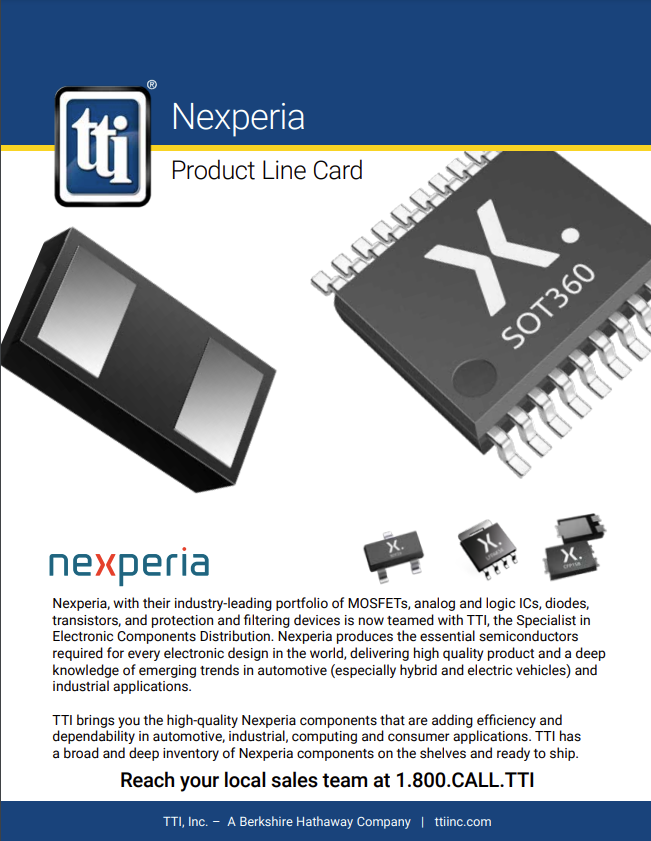 Nexperia Product Line Card | TTI, Inc.